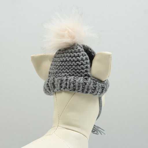 Шапка вязаная для собак, с помпоном, XS-S (объем головы 22 см, высота 7,5 см), микс - Пижон фото 2