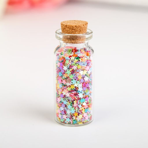 Цена за 2 шт. Глиттер в баночке "Звёздочки" МИКС р-р 3 мм 6 гр 5х2х2 см