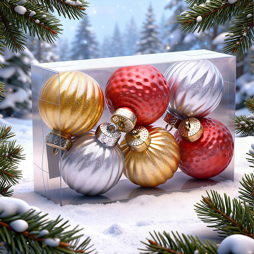 Набор новогодних украшений "Ёлочные фантазии" (6шт х 6см)