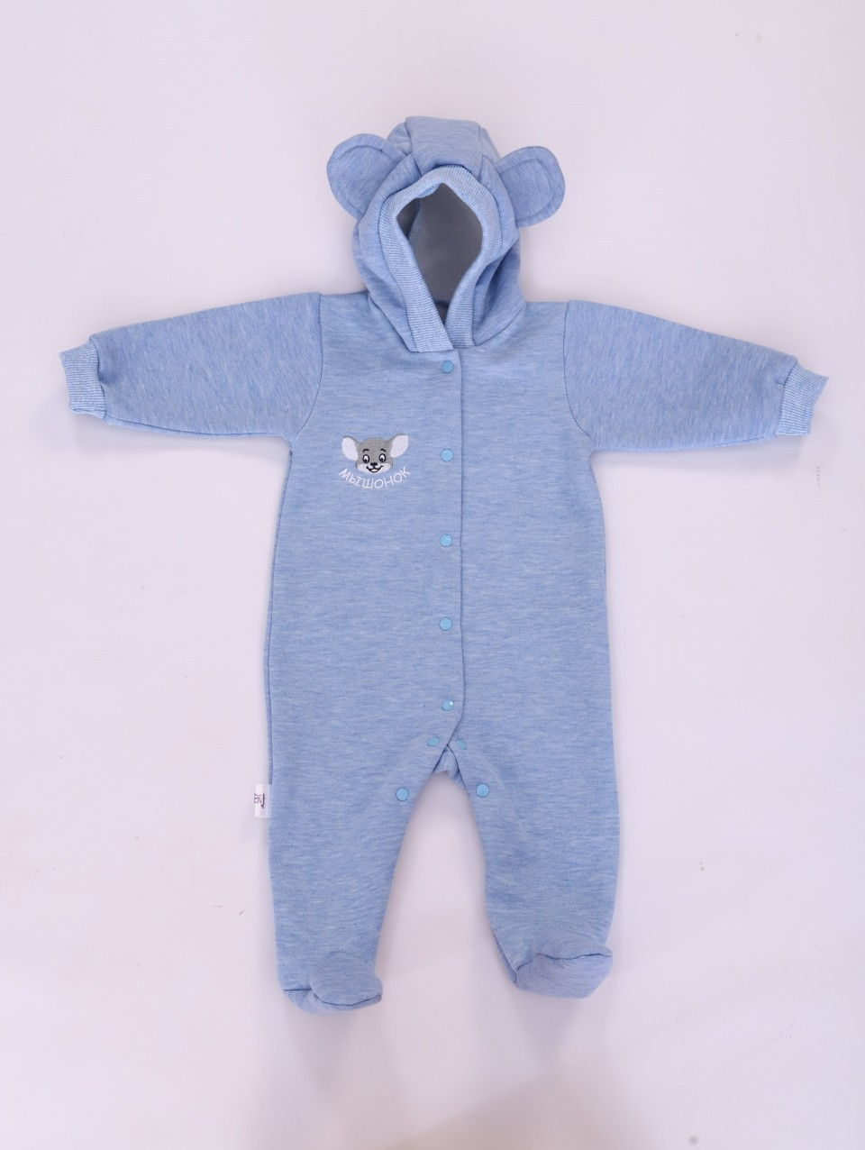 КБ013 Комбинезон Мышонок (голубой) вместо вышивки принт - Милаша фото 2