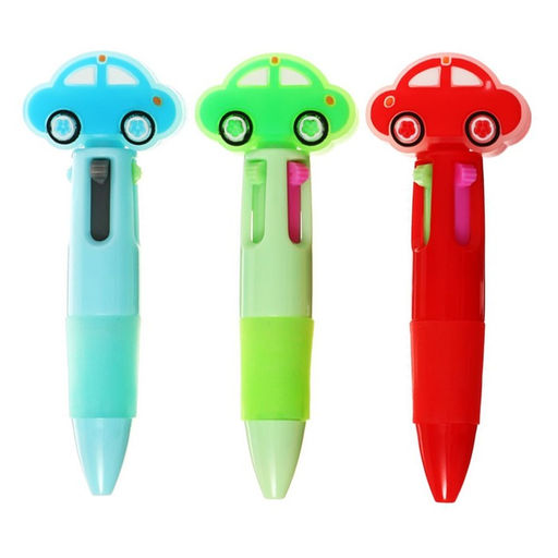 Цена за 36 шт. Ручка шариковая автоматическая 4-х цветная, мини, "Машина", МИКС