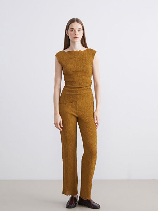 Kay?k Yaka Dokulu Bluz