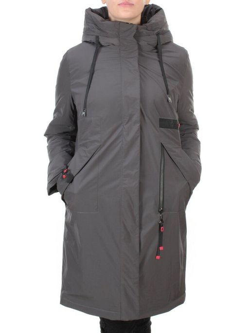 21-967 DARK GRAY Пальто зимнее женское AIKESDFRS (200 гр. холлофайбера) - Fashion фото 2