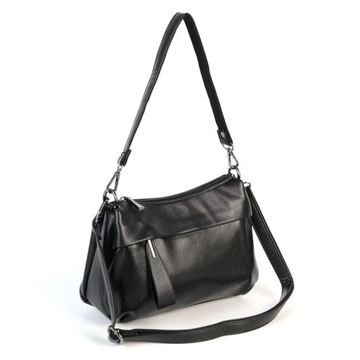 Женская кожаная сумка через плечо с тремя отделениями 19592-3 Блек