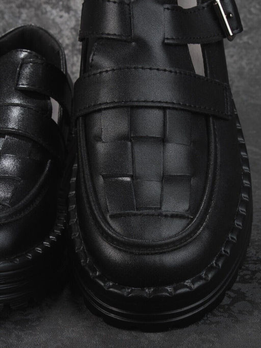 03-PDA165-3 BLACK Полуботинки женские (натуральная кожа)