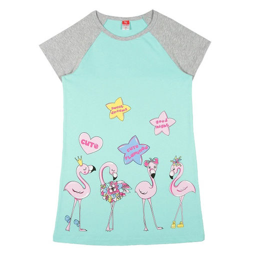 CAJ 5432 Платье модель "туника" для девочки, светло-бирюзовый