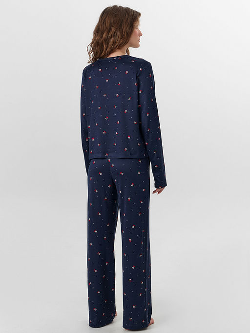 Комплект домашний женский синий с узором - Mark formelle фото 2