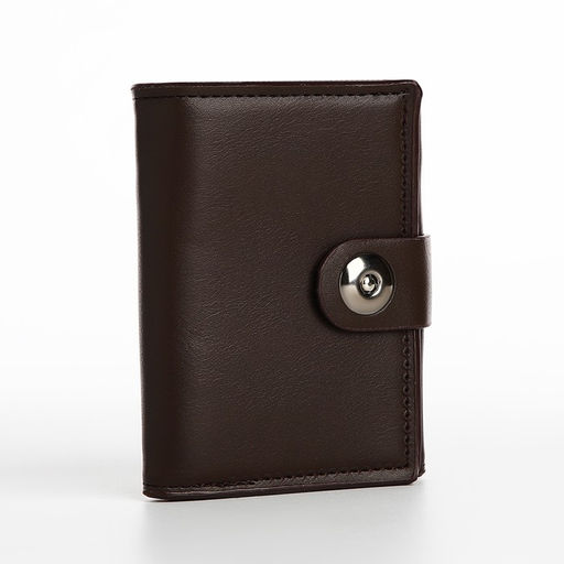 Портмоне мужское на магните, отдел для купюр, для карт, для монет, коричневое