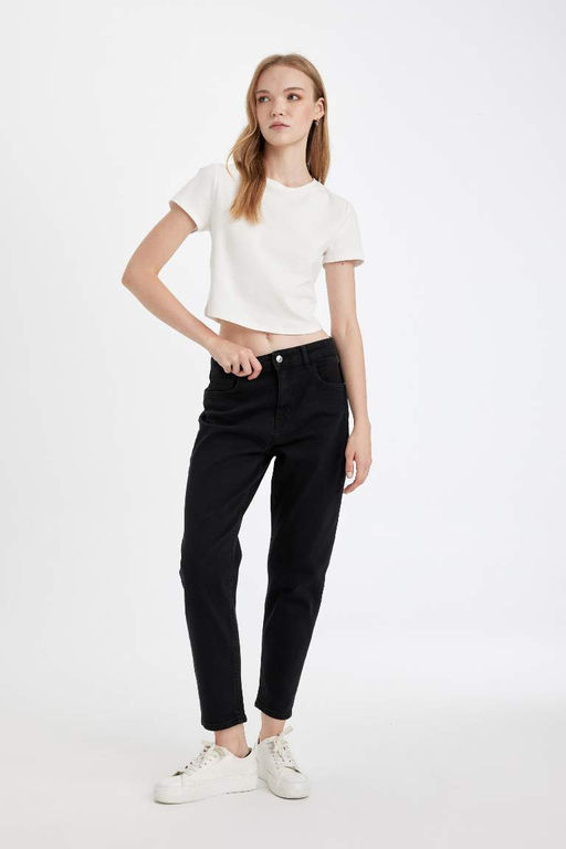 Lina Comfort Mom с высокой талией, удобная посадка, легкие, облегающие, до щиколотки, джинсовые брюки - Defacto фото 4