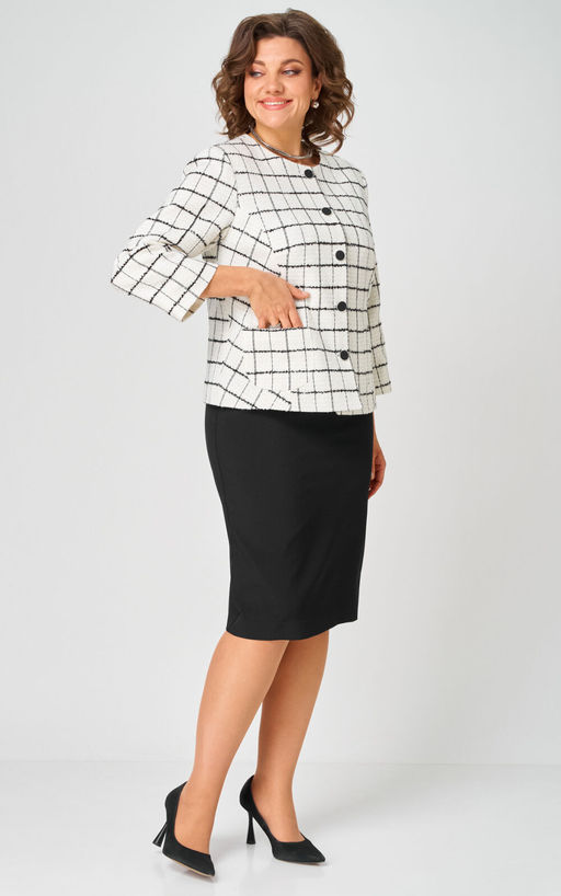 Жакет БелЭльСтиль 861 бело-черный фото 3