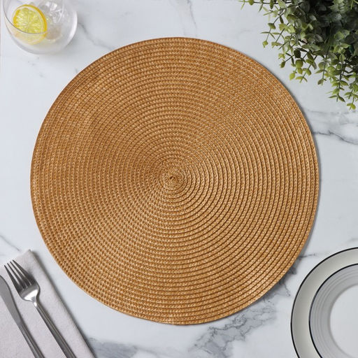 Цена за 2 шт. Салфетка сервировочная на стол Доляна «Лофт», d=38 см, песочная