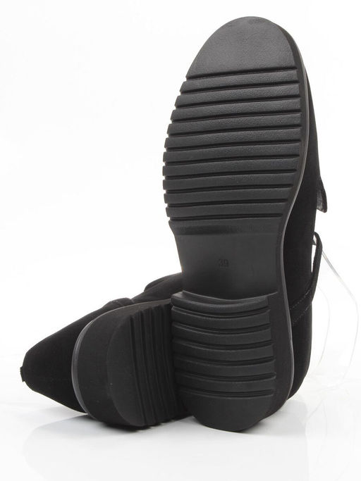 06-DLG05-3 BLACK Туфли женские (натуральная замша)