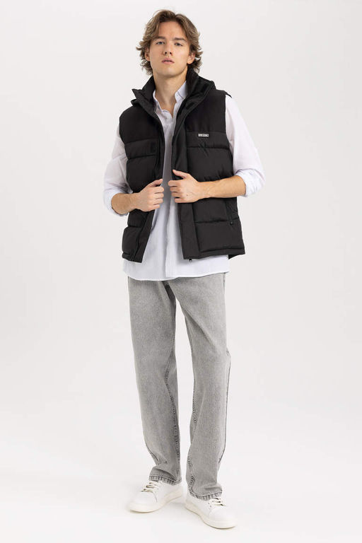 Жилет обычного кроя с капюшоном - Defacto фото 2