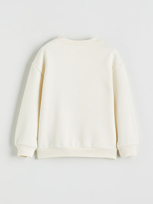 Bask?l? Erkek ?ocuk Kal?n Sweatshirt