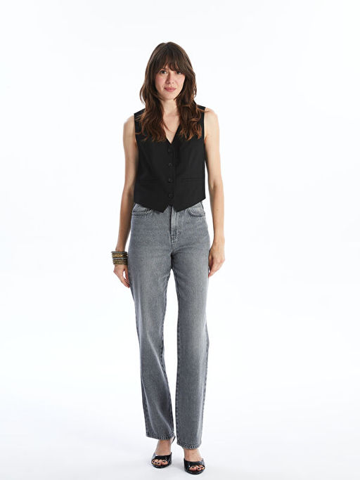 Straight Fit Kad?n Jean Pantolon