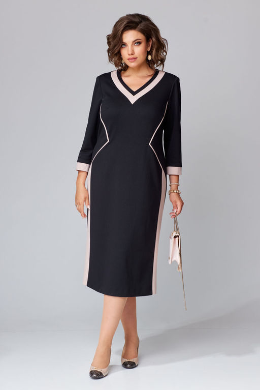 Платье Aira Style 24-46 Черно-розовый