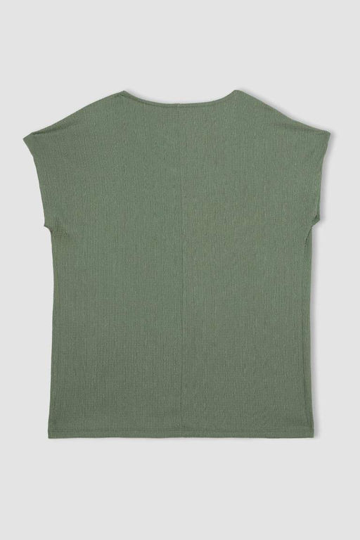 Футболка с короткими рукавами и V-образным вырезом - Defacto фото 10