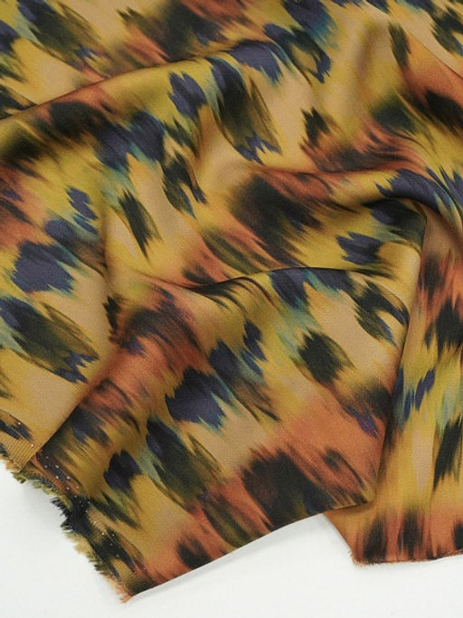 Штапель Премиум Икат цв.оранжевый/фиолетовый, ш1.5м, вискоза-100%, 125р/м.кв - Купава фото 13