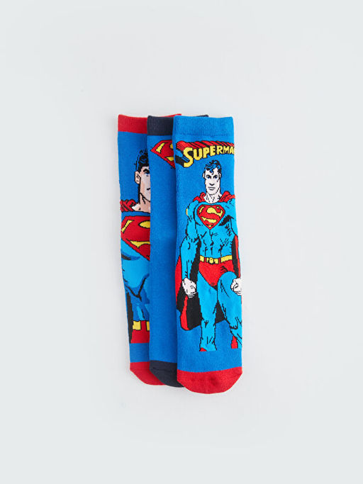 Superman Desenli Erkek ?ocuk Soket ?orap 3l? - Waikiki фото 2
