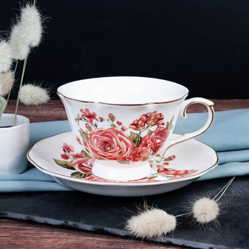 Чайный набор 2 предмета 250 мл на ножке / RS/12-FY163011P /уп 6/ уп 48/ Костяной фарфор / Чайная роза - Галеонтрейд фото 6