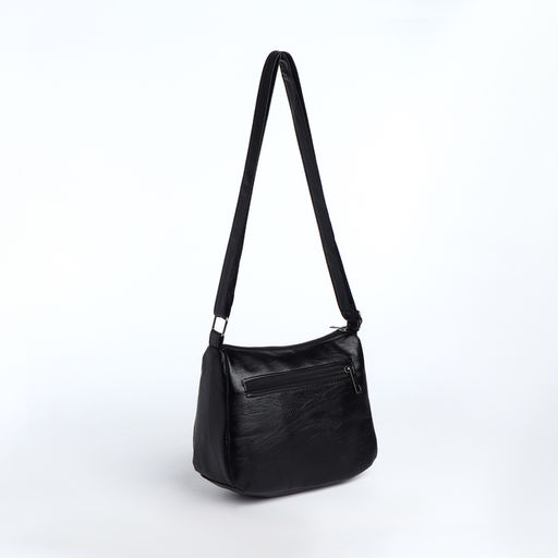 Сумка женская кросс-боди на молнии, 28×8.5×15 см, чёрная