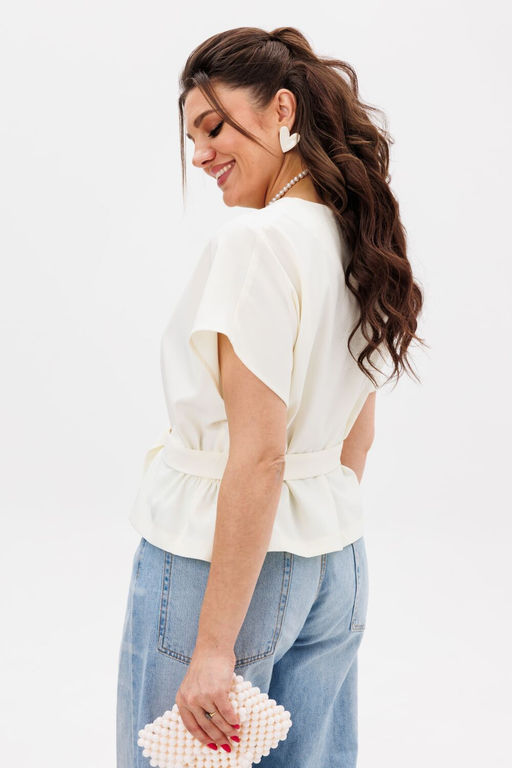 Блуза ANELLI 1363 птица белая  фото 10