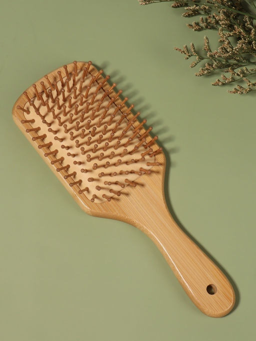 Расчёска массажная BAMBOO, широкая, бамбуковая, 8×23.5 см