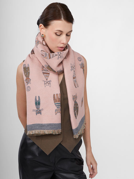 в составе ШЕРСТЬ и КАШЕМИР Большой, мягкий, теплый однотонный двусторонний палантин. - Tantino фото 8