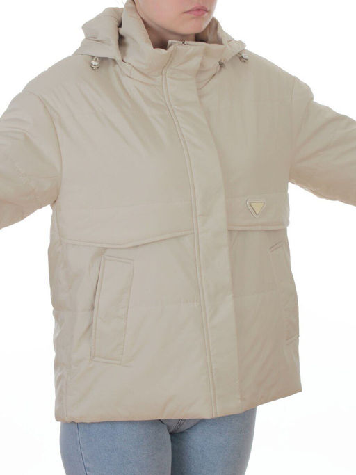 7060 BEIGE Куртка демисезонная женская (100 гр. холлофайбер)