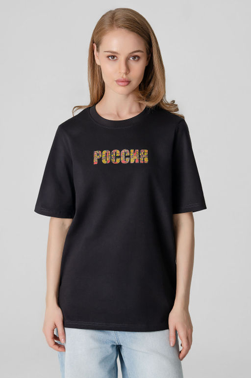 Арт. 31141 Футболка женская Россия 44-50 (4 шт) Цвет:черный - Калинка фото 9