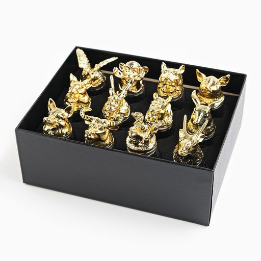 Подарочный набор рюмок-перевертышей «Лучшему мужчине», на 12 персон, рюмка 30 мл, стекло, металл, цвет золотой