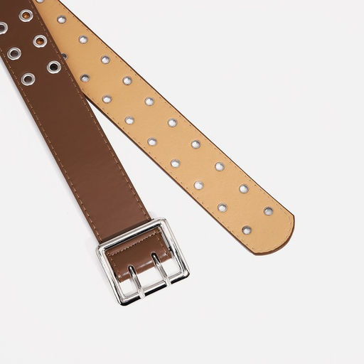 Ремень женский, ширина 4 см, люверсы, пряжка металл, цвет коричневый - Simaland фото 2