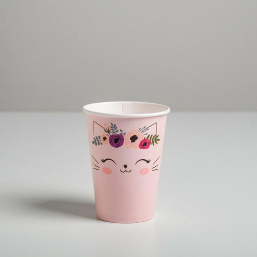 Цена за 10 шт. Стакан для цветов Котик, 350 мл