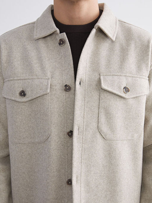 Regular Fit Uzun Kollu Ka?e Erkek G?mlek Ceket