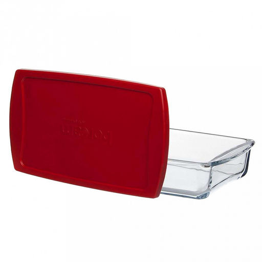 "Боркам (Borcam)" Форма стеклянная жаропрочная 1,32л, 26х15см, прямоугольная, с крышкой, с ручками, цветная коробка, Pasabahce (Турция)