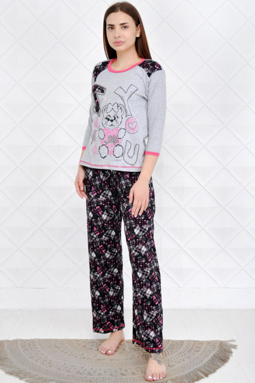 Арт. 4473 Пижама с брюками 54-58 (3 шт) Цвет:ассорти - Калинка фото 3