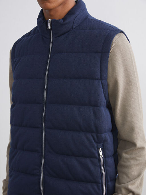 Slim Fit Dik Yaka Erkek ?i?me Yelek