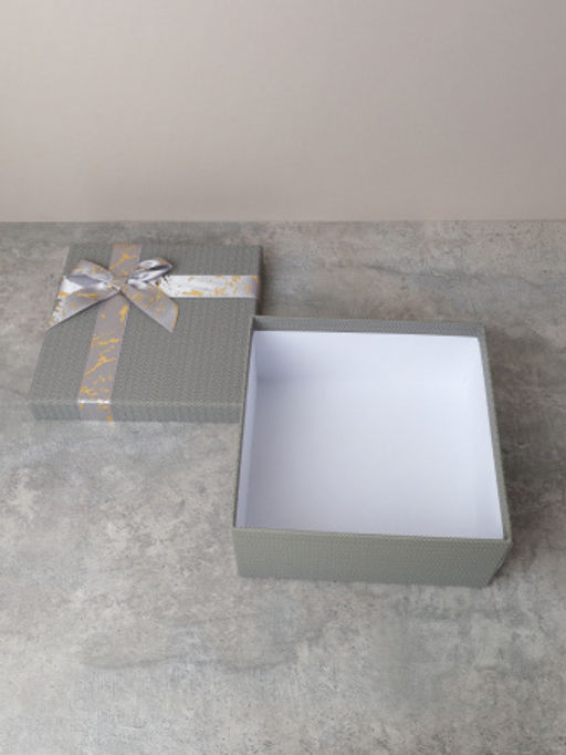 Коробка подарочная квадратная 3 штуки 19х19 см / 3403-5 /уп 36/серая - ГалеонТрейд фото 4