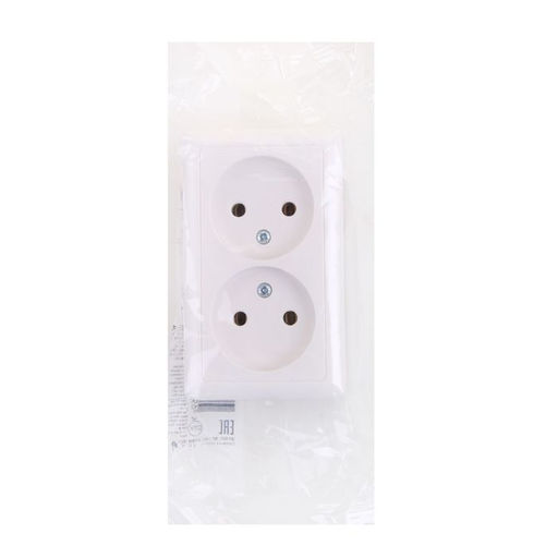 Цена за 2 шт. Розетка двойная SE «Хит», 16 А, 250 В, накладная, без з/к, IP20, белая, RA16-237-B