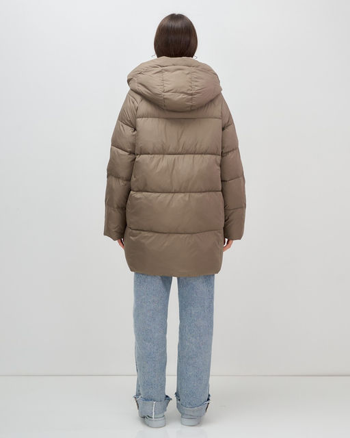 Куртка двубортная женская зимняя с капюшоном коричневого цвета 7736K Бренд: Visdeer  фото 20