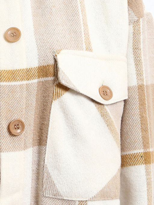 Ekose Oversize Kad?n Oduncu G?mlek Ceket