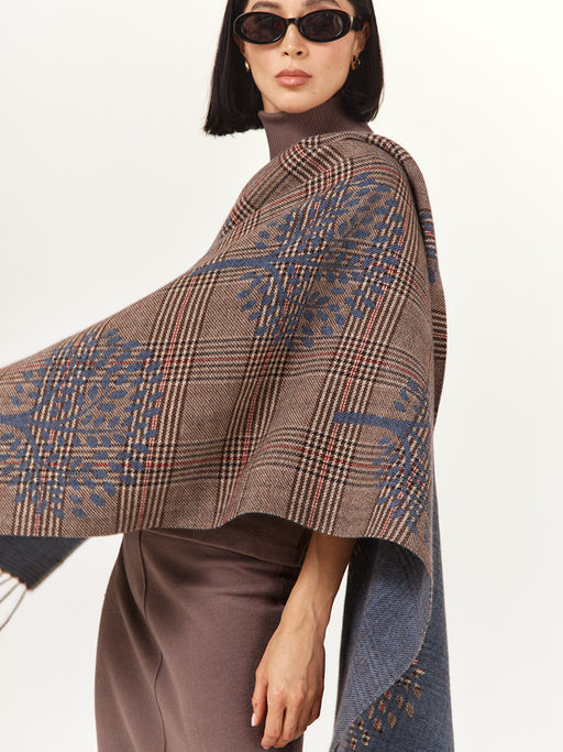 в составе ШЕРСТЬ и КАШЕМИР Большой, мягкий, теплый двусторонний палантин - Tantino фото 18