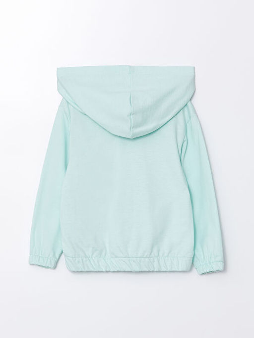 Kap??onlu Uzun Kollu K?z Bebek Fermuarl? Sweatshirt