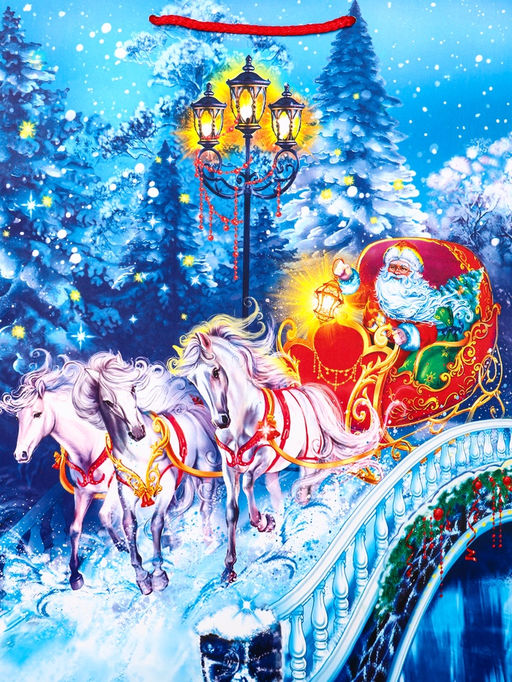 Цена за 2 шт. Пакет подарочный новогодний ламинированный, Везем подарки , 33?10?42.5 см - Simaland фото 2