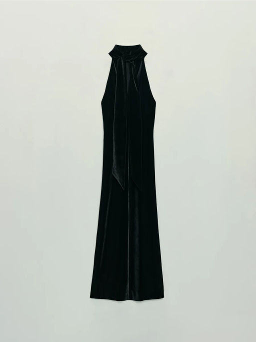 Платье из бархата с воротником халтер / Zarina