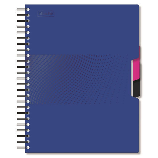 Бизнес-тетрадь А5,140л,кл,спир,пласт.обл,2разд Attache DIGITAL синий 876750