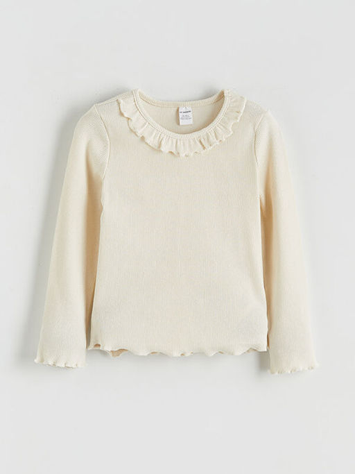 Bisiklet Yaka Fitilli K?z ?ocuk Ti??rt