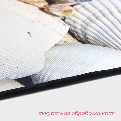 Коврики для ванной и туалета Доляна Ракушки, 2 шт: 40?45 см, 45?75 см  фото 4