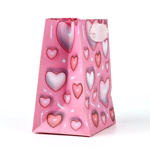 Цена за 4 шт. Пакет ламинированный «Сердца», 9 х 12 х 6.5 см