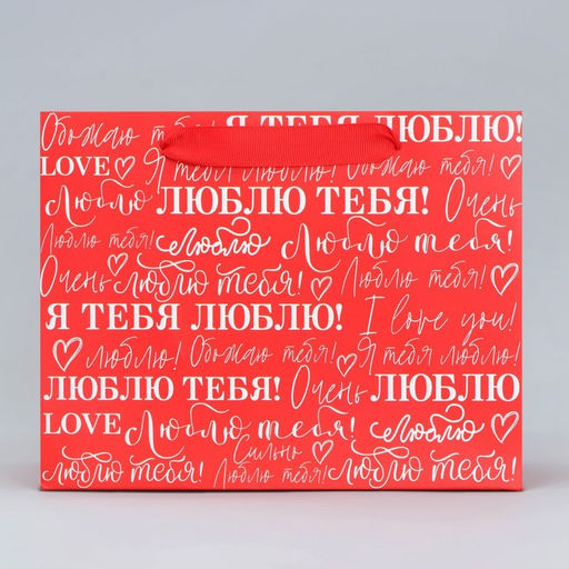 Цена за 2 шт. Пакет подарочный ламинированный, упаковка, «Люблю», MS 23×18×10 см